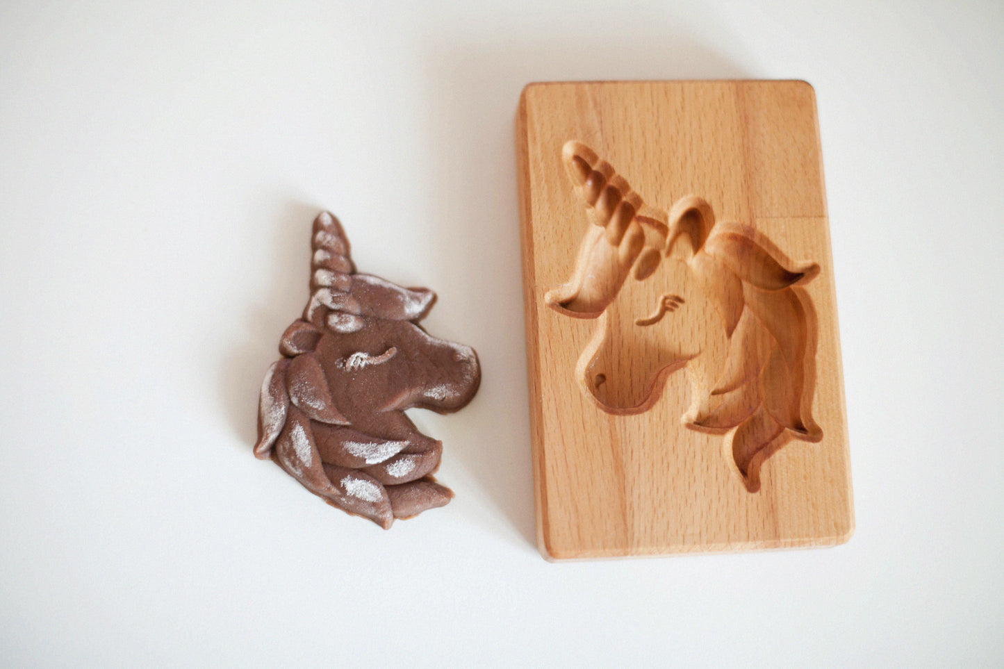 Keksform "Unicorn" aus Buchenholz