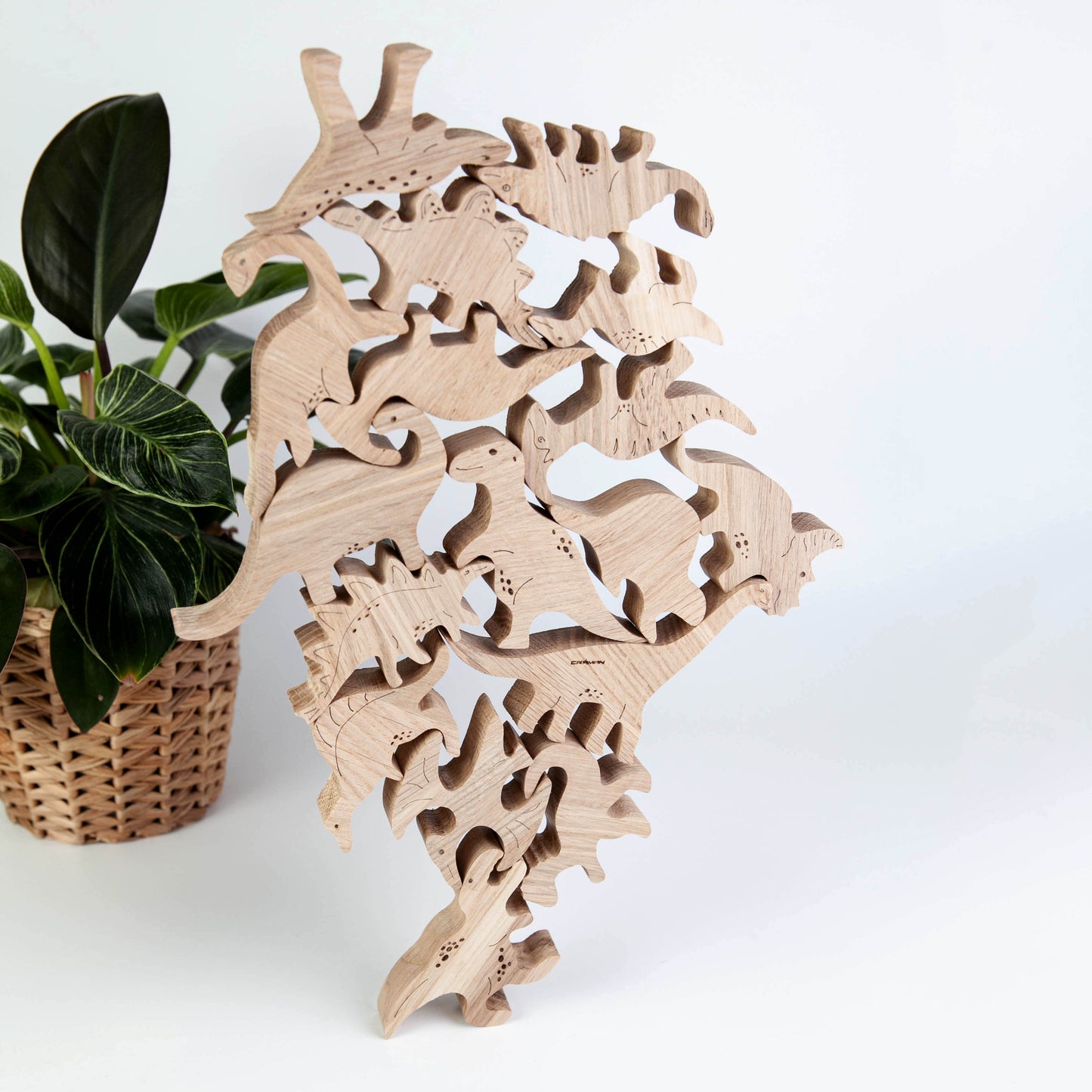 Stapelspiel aus Eichenholz "Dinosaurs"