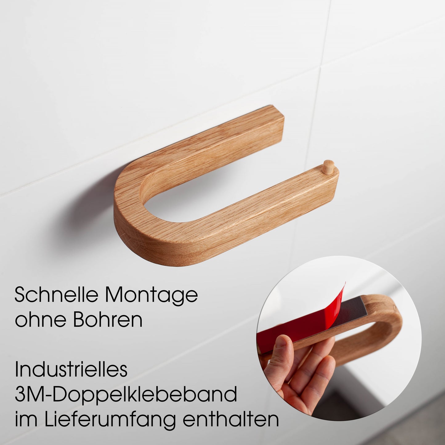 Dérouleur de papier toilette en chêne, Craman – support C