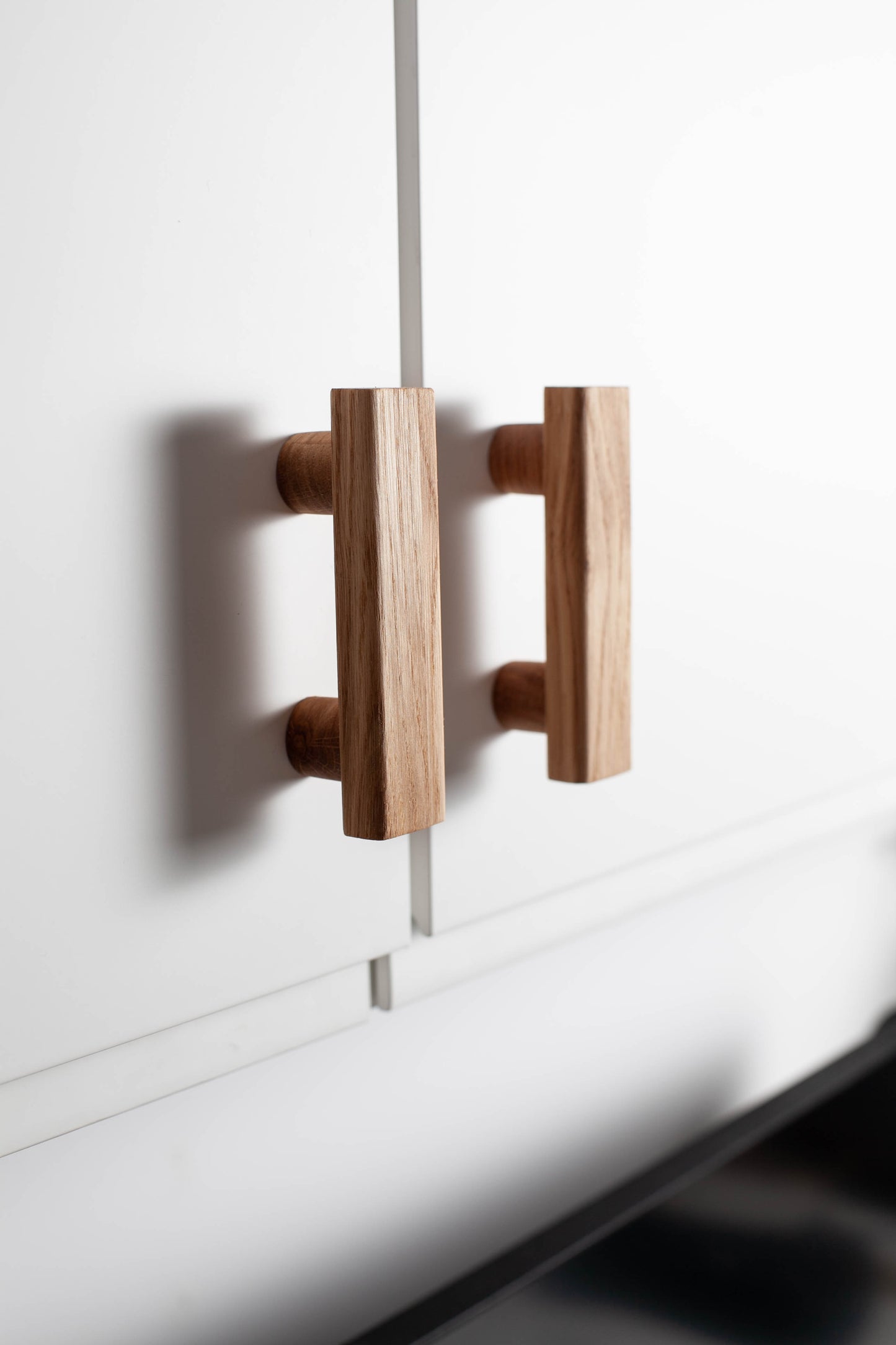 Poignées de porte en chêne pour meubles IKEA, modèle droit 1