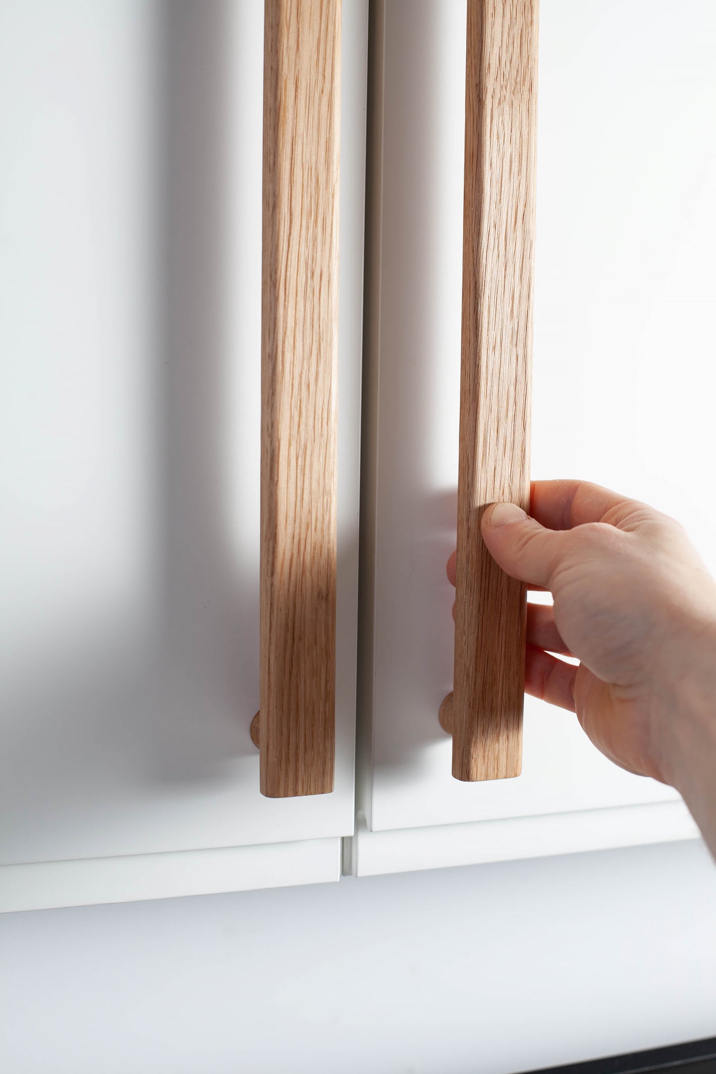 Poignées de porte en chêne pour meubles IKEA, droites