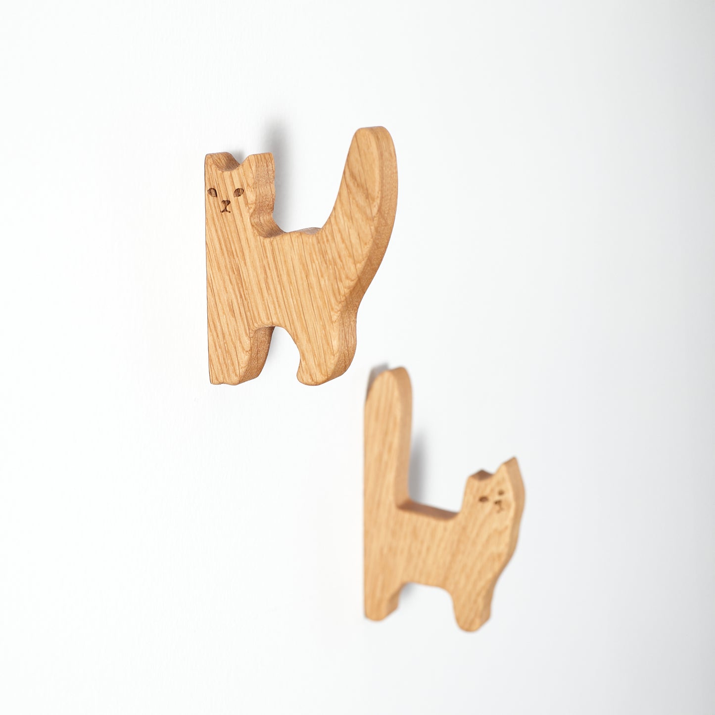 Katzen Wandhaken, Eiche