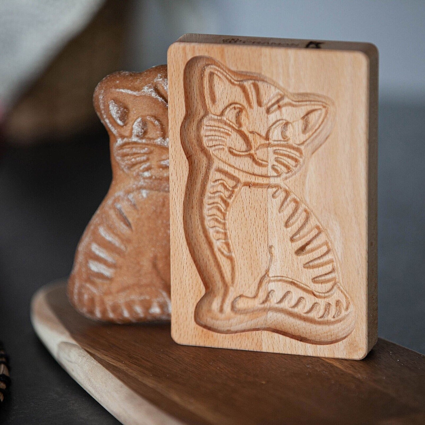 Keksform "Katze" aus Buchenholz