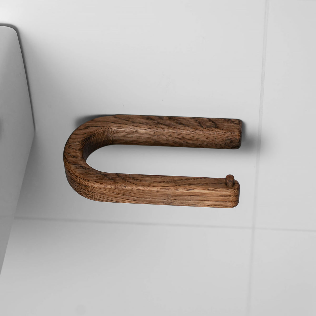 Toilettenpapierhalter aus Eichenholz, Craman C-Halter, selbstklebend DARK