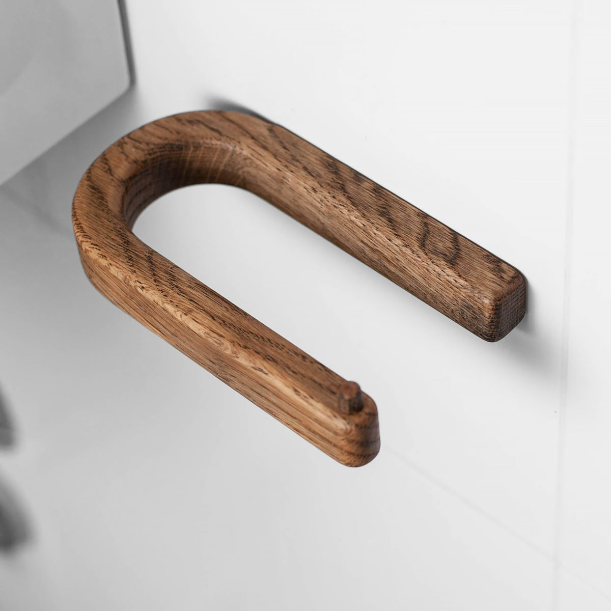 Toilettenpapierhalter aus Eichenholz, Craman C-Halter, selbstklebend DARK