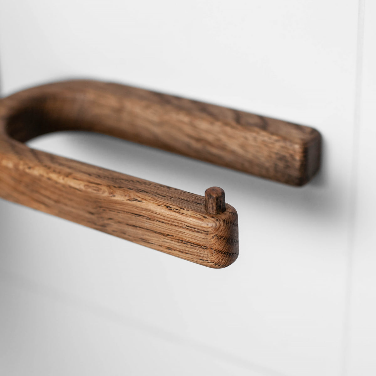 Toilettenpapierhalter aus Eichenholz, Craman C-Halter, selbstklebend DARK