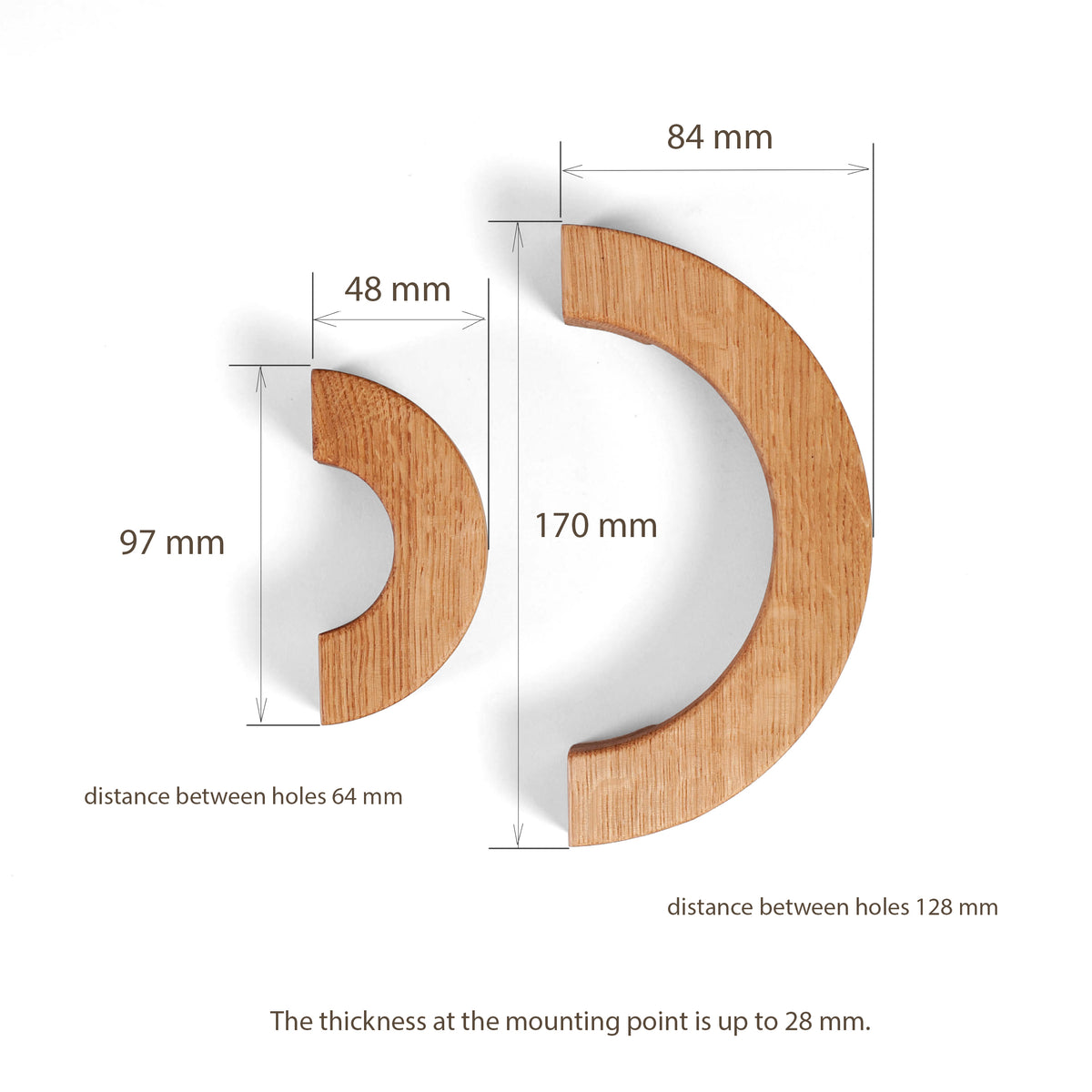 Oak Wood Knob Bagel – Minimalist Scandinavian Handle