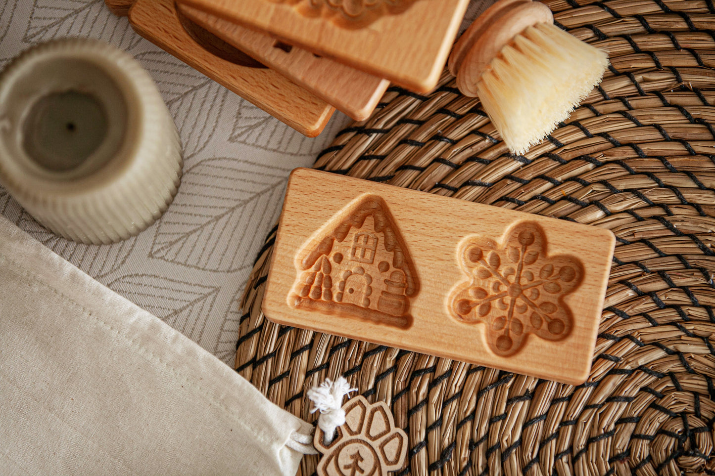 Moule à biscuits "Hiver 2" en bois de hêtre