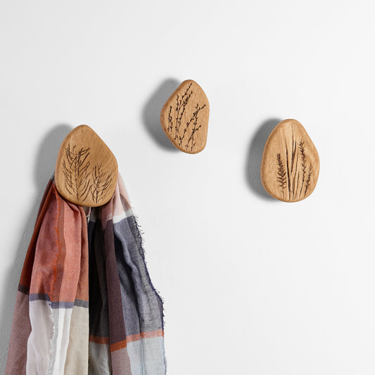 Wandhaken aus Holz für Wohndeko, Eichenhaken zur Organisation, Kleiderhaken, Garderobenhaken Craman Germany ART2