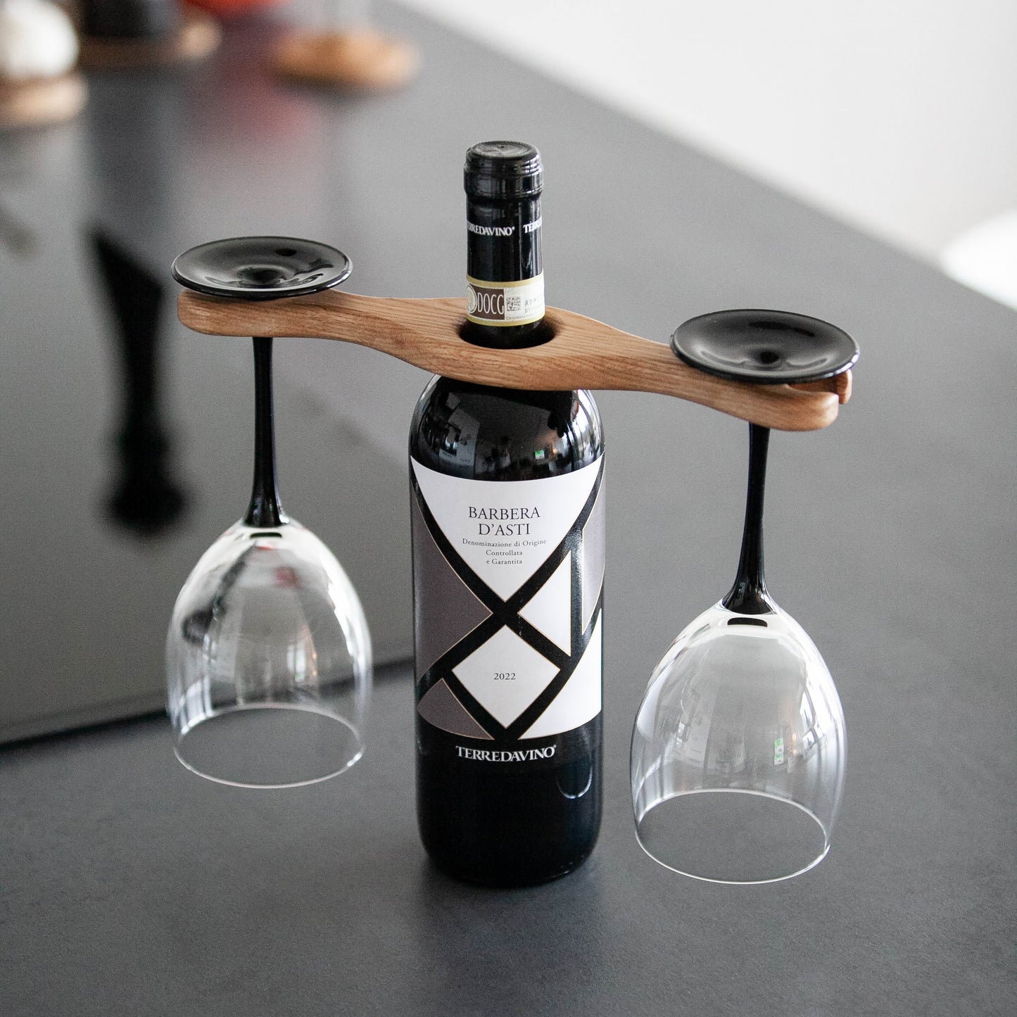 Weinglashalter aus Eiche