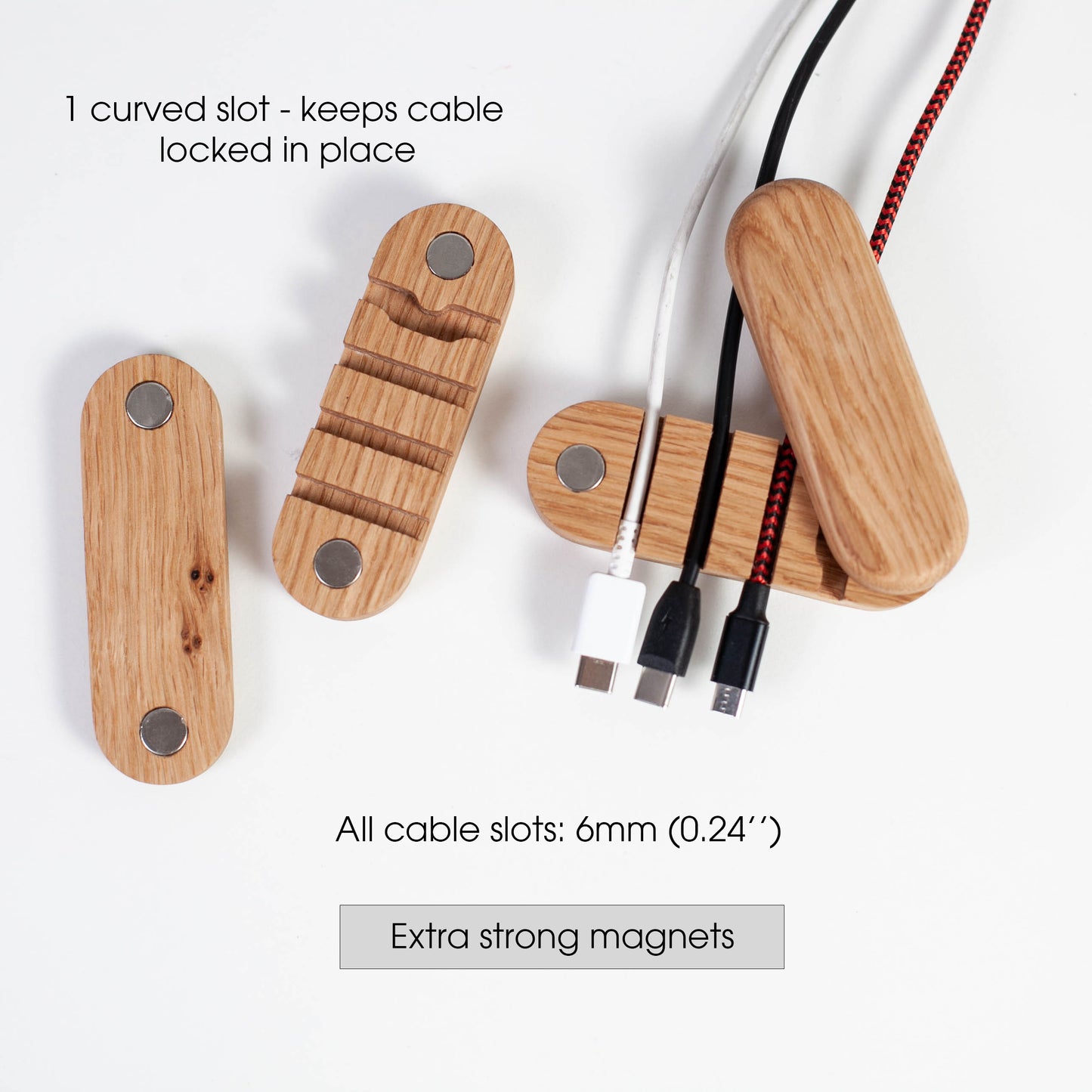 Kabelhalter aus Eiche