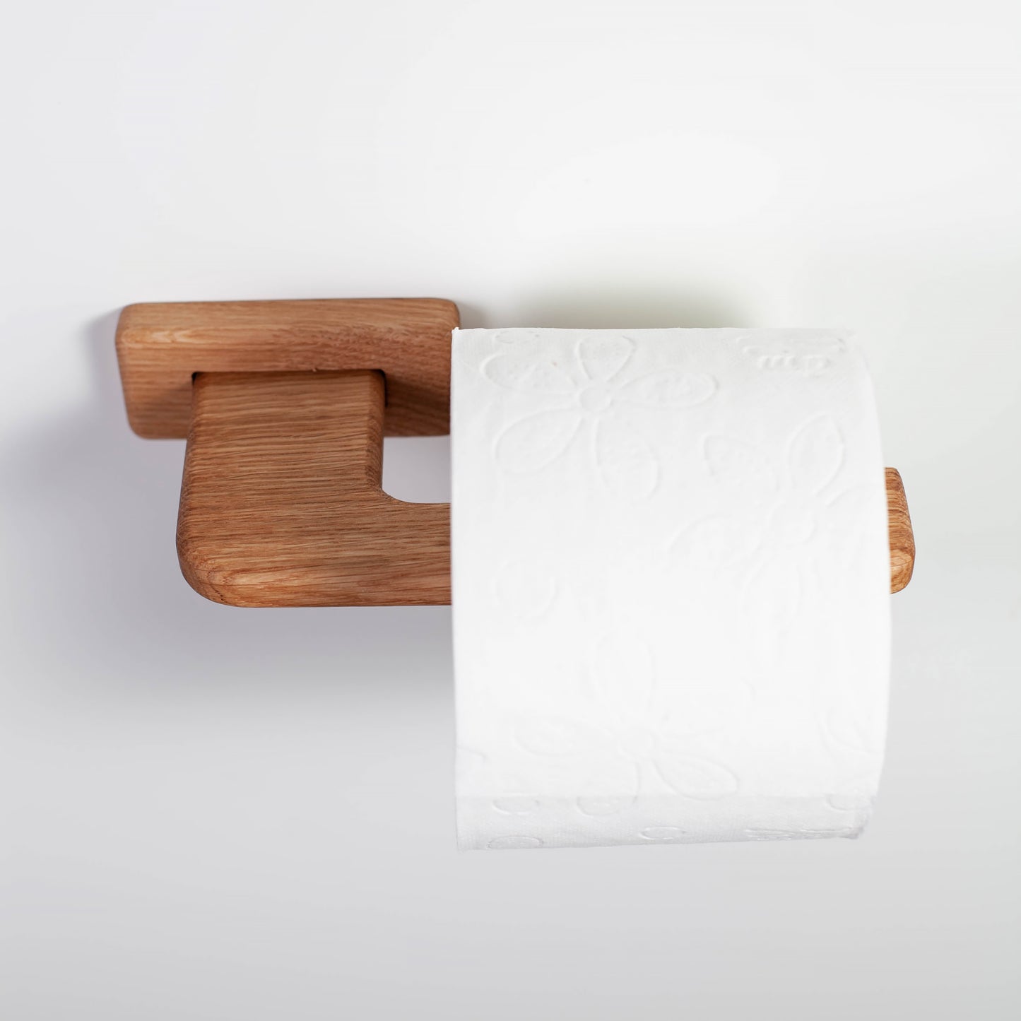 Toilettenpapierhalter aus Eiche – selbstklebend, V1-standart, ohne Bohren