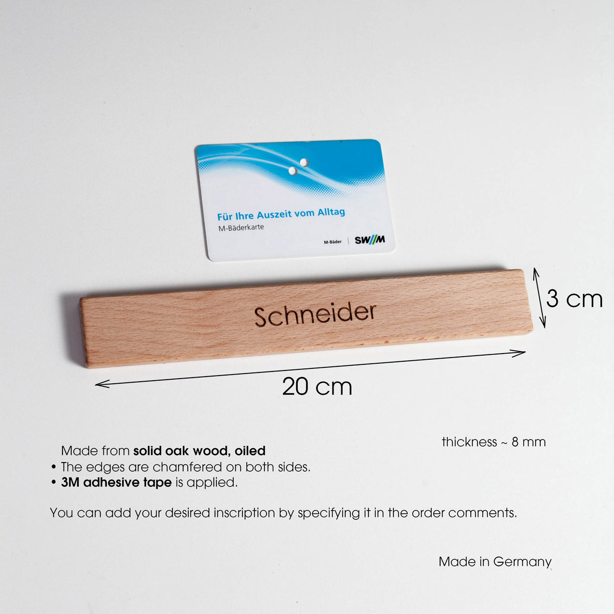 Personalized Solid Beechwood Door Sign – Minimalist Wood Nameplate
