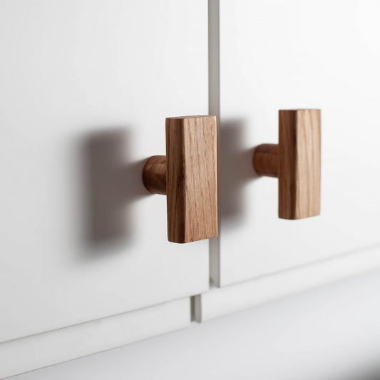 Poignées de porte en chêne pour meubles IKEA, modèle droit 1