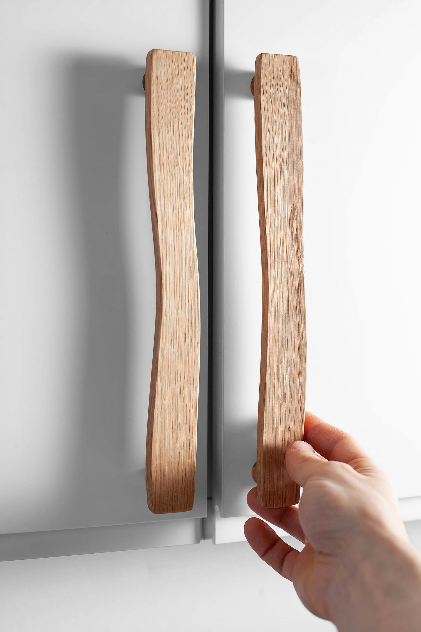 Poignées de porte en chêne pour meubles IKEA, modèle droit 1