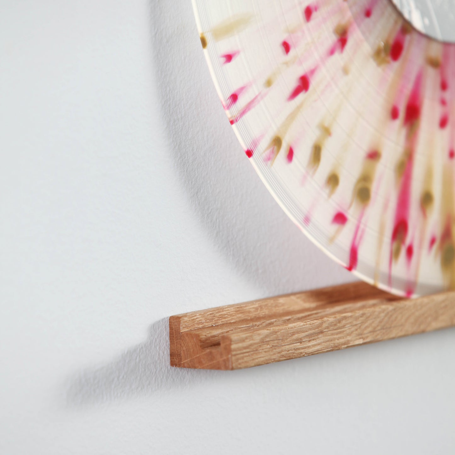 Oak Vinyl Record Wall Mount, No Drilling with 3M Adhesive