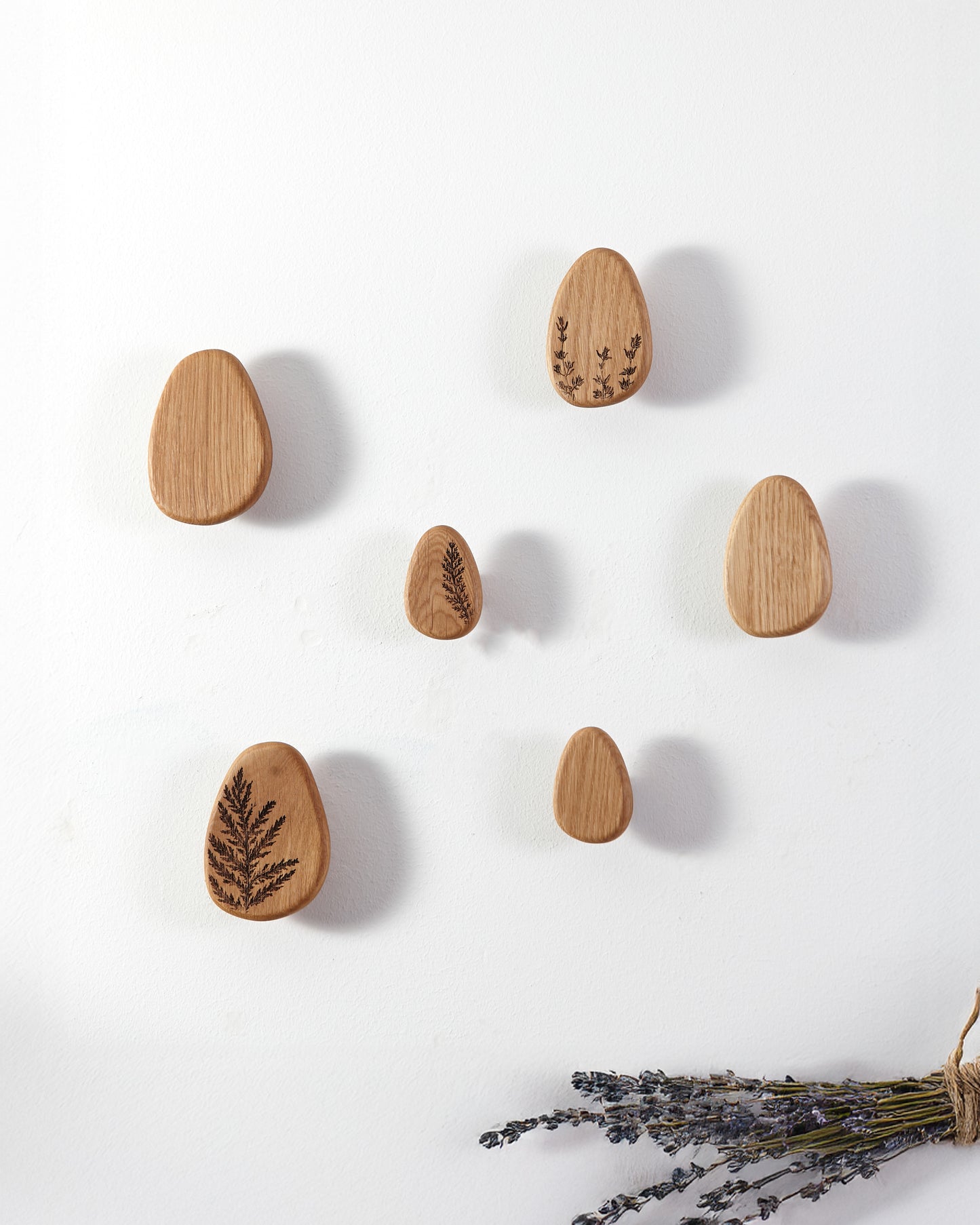 ART und Minimalist Holzhaken für Wohn- und Wanddeko, Eichenhaken zur Organisation, Garderobenhaken