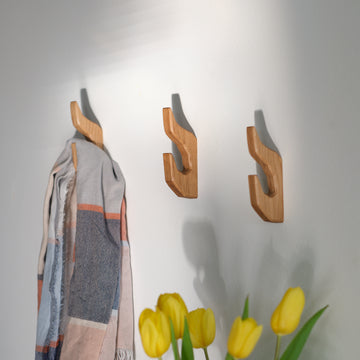 Rustic Wandhaken aus massiver Eiche