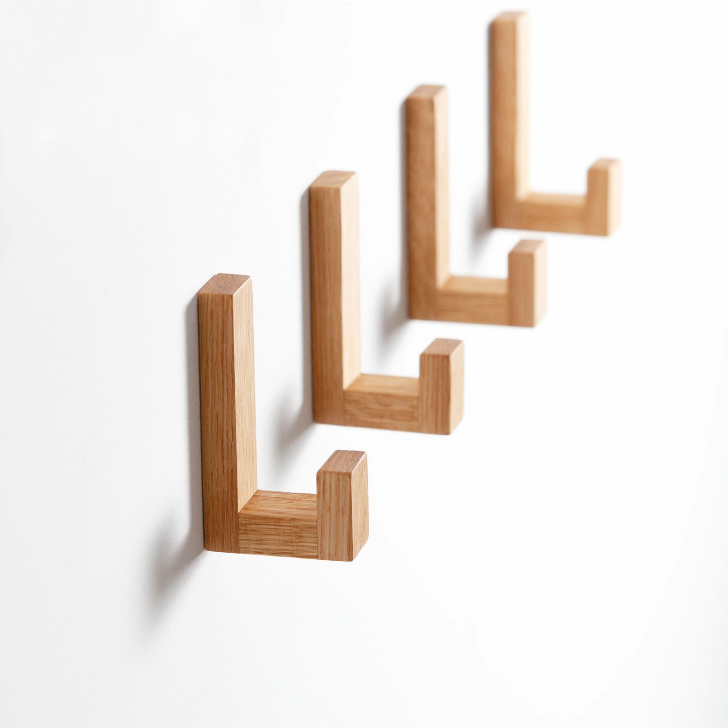 Self-adhesive hooks made of oak wood, Craman #SADH5