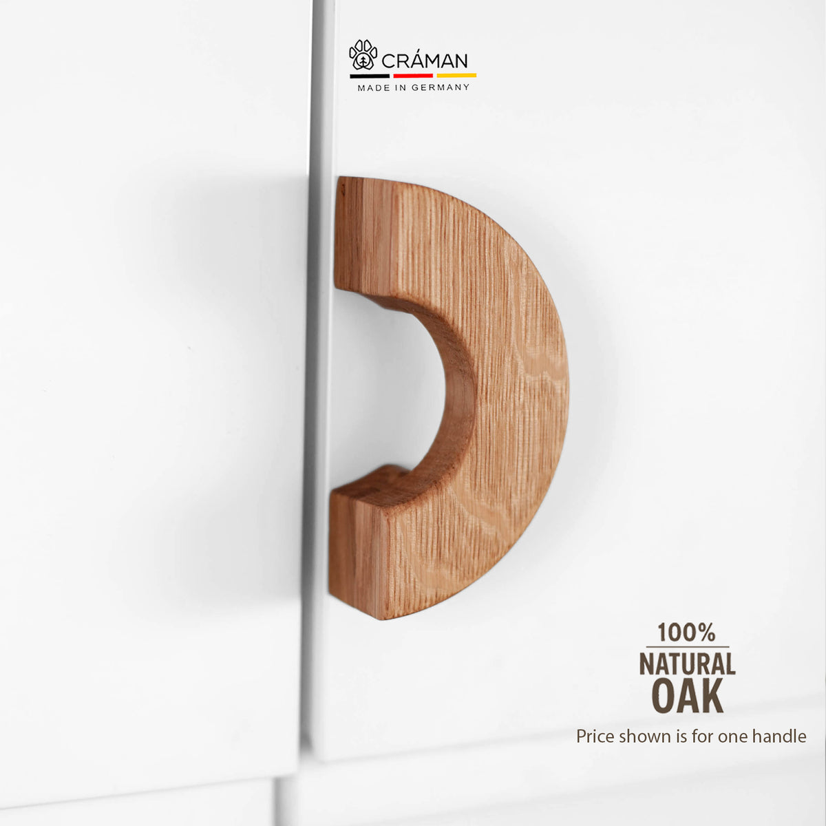 Oak Wood Knob Bagel – Minimalist Scandinavian Handle