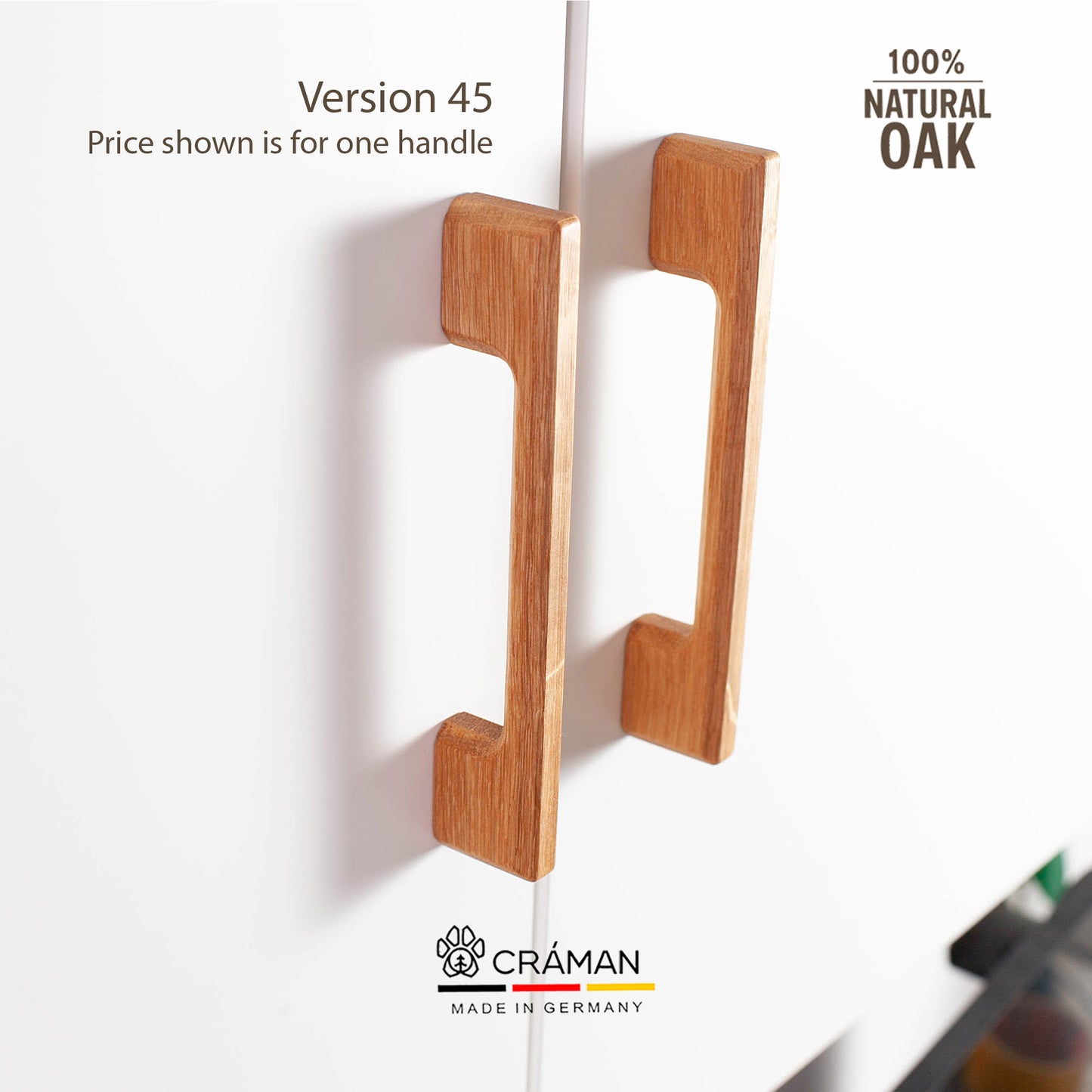 Klassische Eichengriffe/Türgriffe für IKEA-Schränke, Version „45“