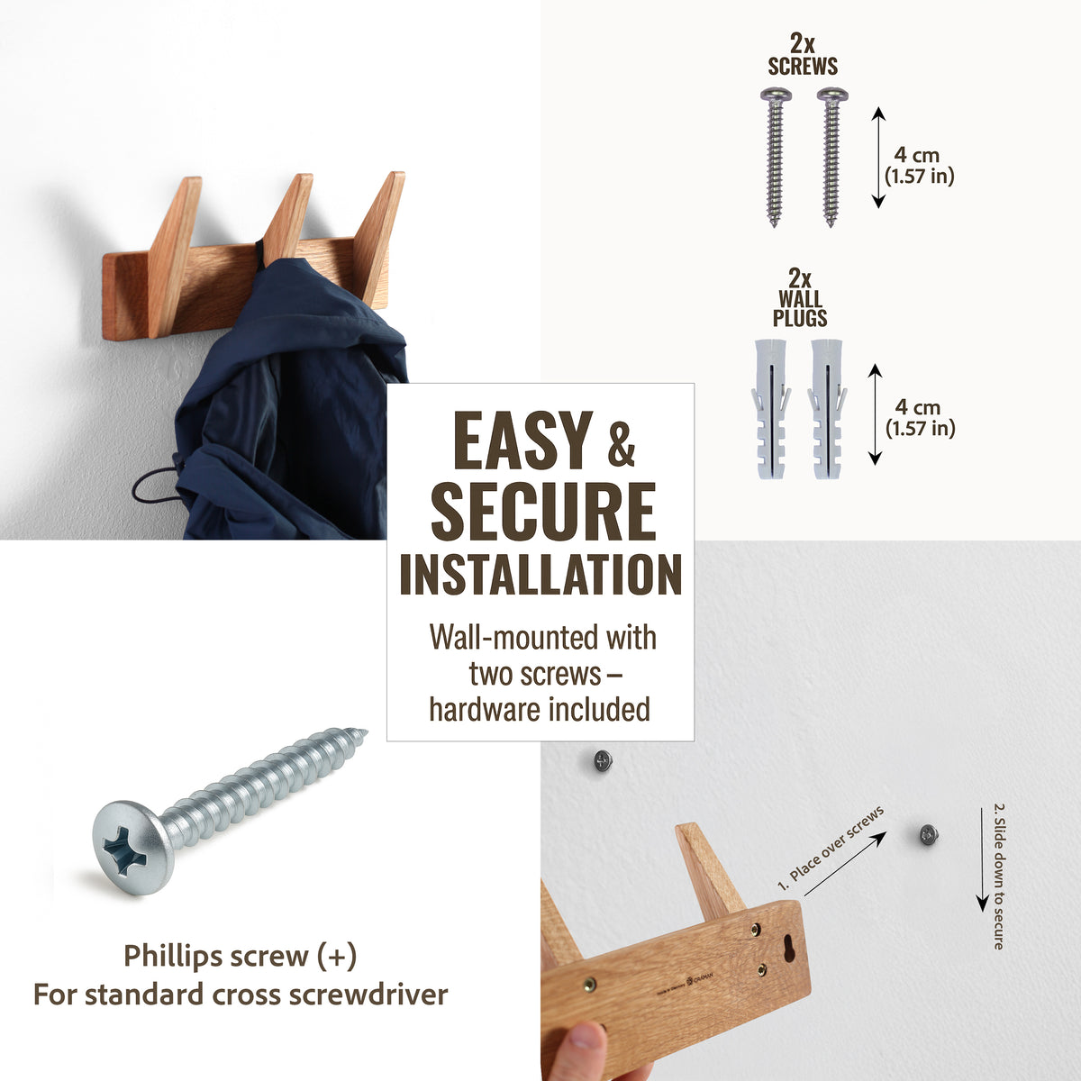 Wandgarderobe aus Eiche N1